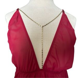 Elegant sheer Red Women's top